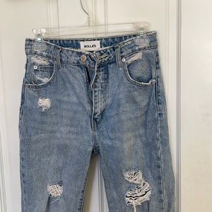 ROLLAS jeans- High rise cropped straight leg